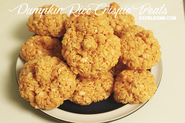 Pumpkin Rice Crispie Treats: www.katielikeme.com